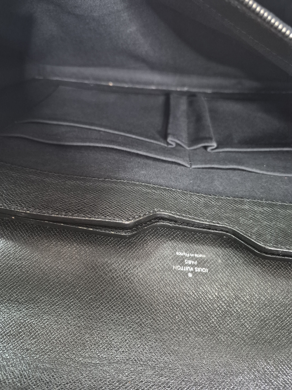 Louis Vuitton Black Textured Leather Briefcase with Silver Lock - Picture 12 of 12